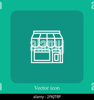 shop vector icon linear icon.Line with Editable stroke Stock Vector