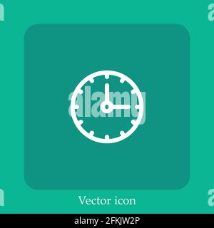 clock vector icon linear icon.Line with Editable stroke Stock Vector