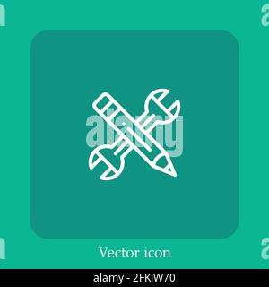 rectification vector icon linear icon.Line with Editable stroke Stock Vector