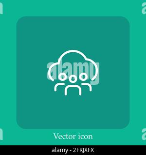 shared folder vector icon linear icon.Line with Editable stroke Stock Vector
