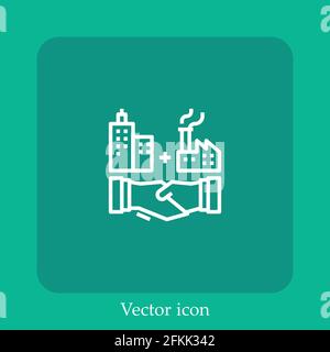outsourcing vector icon linear icon.Line with Editable stroke Stock Vector