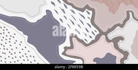 Abstract modern hand drawn with brush strokes pattern background. Vector illustration Stock Vector