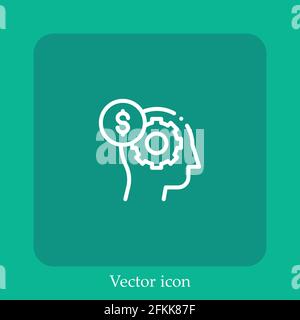 asset management vector icon linear icon.Line with Editable stroke Stock Vector