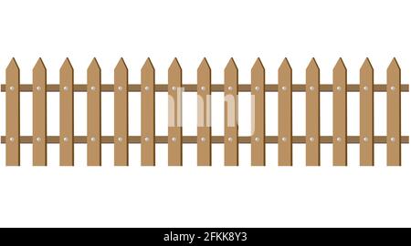 Wooden fence on white background, vector icon Illustration Stock Vector