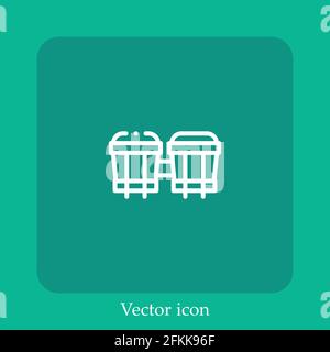 bongos vector icon linear icon.Line with Editable stroke Stock Vector