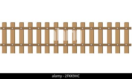 Wooden fence on white background, vector icon Illustration Stock Vector