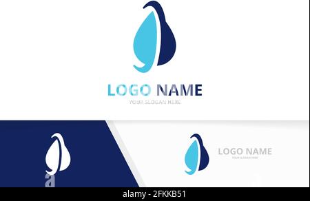 Medical water logo combination. Water drop logotype design template. Stock Vector