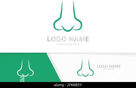 Human nose logo combination. ENT clinic logotype design template. Stock Vector