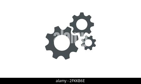 Gear icon, vector isolated illustration of wheels Stock Vector