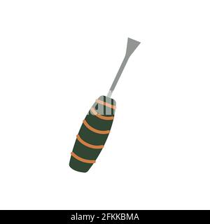 Screwdriver. Handheld household repair tool. Colorful vector illustration isolated hand drawn Stock Vector