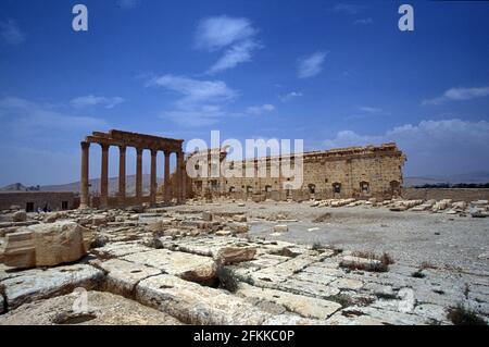 The Temple of Bel, already destroyed by ISIL August 2015, Temple of Baal, was an ancient stone ruin located in Palmyra, Syria Stock Photo