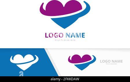 Heart logo design vector template. Unique love logotype design template. Stock Vector