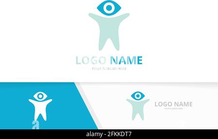 Eye and man logo combination. Unique human vision logotype design template. Stock Vector