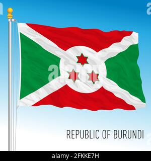 Burundi official national flag, african country, vector illustration Stock Vector