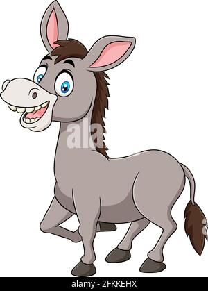 Cute Donkey animal cartoon illustration Stock Vector