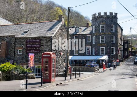 The Wellington Hotel, Boscastle, Cornwall, uk Stock Photo