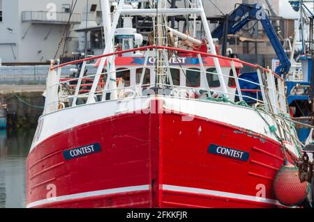 Troon, Scotland, UK. 2nd May, 2021. UK Weather: Fishing boats in Troon Harbour. Credit: Skully/Alamy Live News Stock Photo
