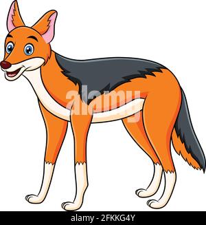 Cute Jackal cartoon animal vector illustration Stock Vector