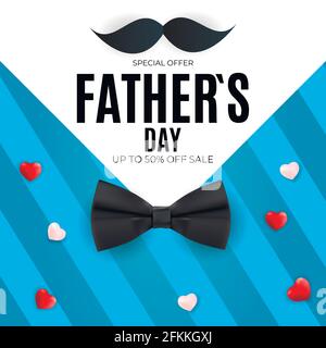 Father's Day Sale Background. Poster, flyer, greeting card, header for website. Vector Illustration Stock Vector