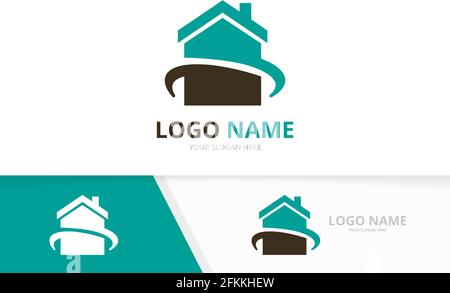 Abstract house logo design template. Real estate logotype design template. Stock Vector
