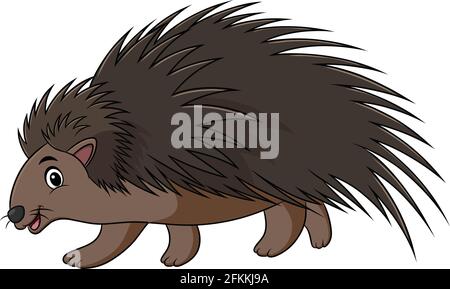 Cute Porcupine animal cartoon vector illustration Stock Vector