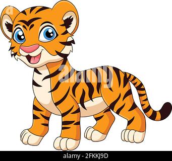 Cute Tiger animal cartoon vector illustration Stock Vector