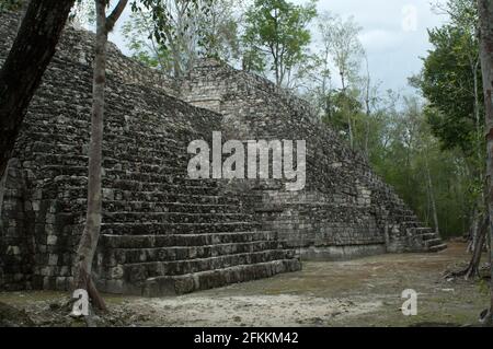 BALAMKU SIGNIFICA EN MAYA TEMPLO DEL JAGUAR  LA ZONA ARQUEOLOGICA DE BALAMKU TIENE UNA SUPERFICIE DE 1KM2 Y FUE HABITADA DESDE EL AÑO 300 ANTES DE CRI Stock Photo