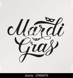 Mardi Gras Shabby inscription on vintage background with ink splatter. Fat or Shrove Tuesday sign. Traditional carnival in New Orleans. Vector element Stock Vector