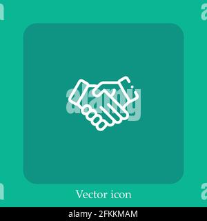 deal vector icon linear icon.Line with Editable stroke Stock Vector