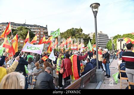 Madrid, Spain. 02nd May, 2021. Atmosphere at the closing of the campaign of the political party Vox in Madrid. Sunday, May 2, 2021 Credit: CORDON PRESS/Alamy Live News Stock Photo