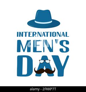 International Men s Day hand lettering isolated on white. Holiday celebrate on November 19. Vector template for typography poster, banner, flyer, stic Stock Vector
