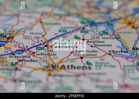 Commerce Georgia USA Shown on a Geography map or road map Stock Photo
