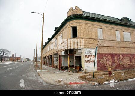 Ruins of the Lindenbaum Block, Detroit, MIchigan, USA Stock Photo