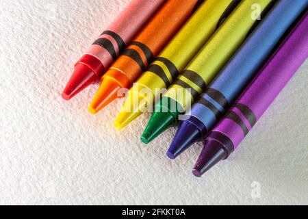 Crayola crayons are popular art supplies for children, USA Stock Photo