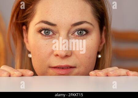 VAALS, NETHERLANDS - Apr 25, 2021: Portrait of a young Polish Caucasian woman Stock Photo