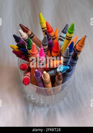 Crayola crayons are popular art supplies for children, USA Stock Photo