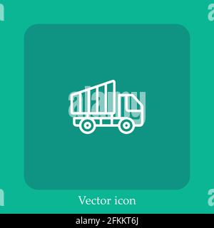 dumper vector icon linear icon.Line with Editable stroke Stock Vector