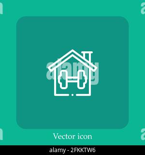 gym vector icon linear icon.Line with Editable stroke Stock Vector