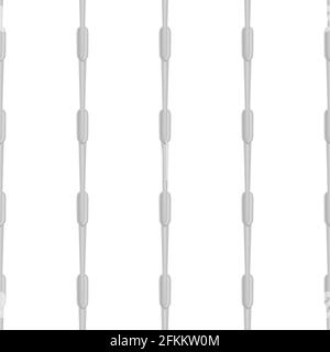 Abstract seamless medical pipette, dropper for laboratory on white background. Pattern dropper consisting of many identical glass laboratory medical p Stock Vector