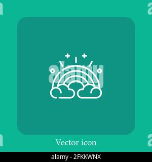 rainbow vector icon linear icon.Line with Editable stroke Stock Vector