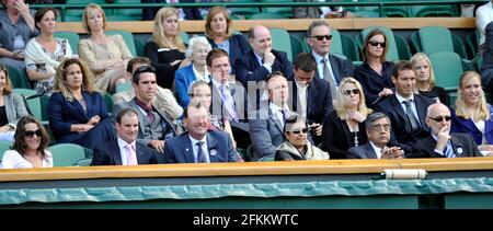 WIMBLEDON 2011. 2nd Day. MEMBERS OF THE ENGLAND CRICKET TEAM IN THE ROYAL BOX ON CENTRE COURT. 21/6/2011. PICTURE DAVID ASHDOWN Stock Photo