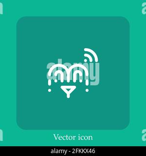 sprinkler vector icon linear icon.Line with Editable stroke Stock Vector