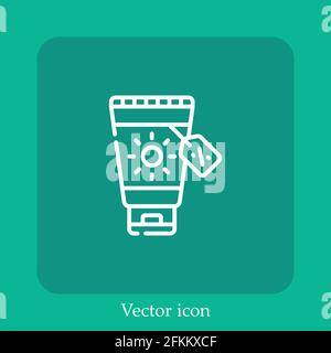 sun protection vector icon linear icon.Line with Editable stroke Stock Vector