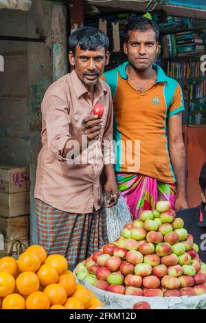 BOGRA, BANGLADESH - NOVEMBER 7, 2016: Fruit sellers in Bogra Bangladesh Stock Photo