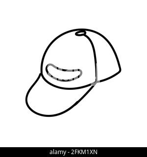 hand drawn doodle symbol baseball cap outline  Stock Vector