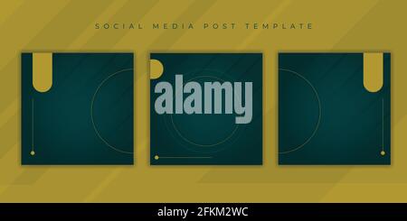 Set of social media post green template design. simple social media template design. good template for web banner design. Stock Vector