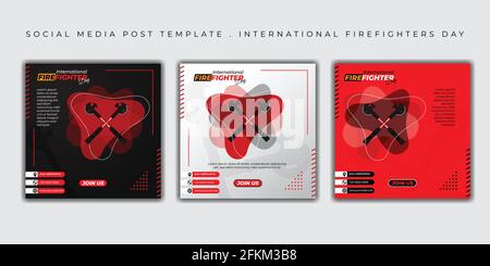 International firefighters day design. set of social media post template design. good template for firefighter day design Stock Vector