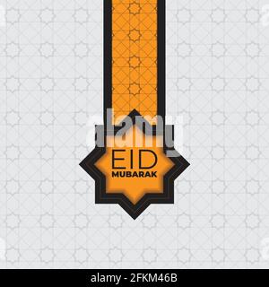 Eid mubarak vector illustration with geometric background design. good template for islamic design.