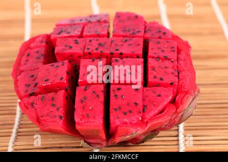 Dragon fruit, fresh pitaya on the table Stock Photo