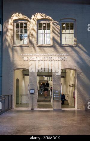 The Atrium of the Louisiana Memorial Pavilion, The Arsenal of Democracy exhibit, The National WWII Museum, New Orleans, Louisiana, USA Stock Photo